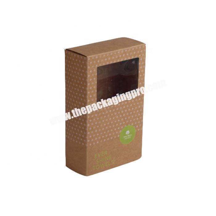 Custom size kraft paper packaging box with pvc window