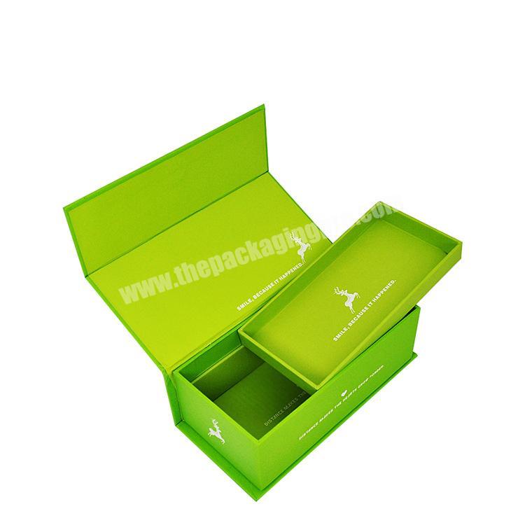 Custom size paper lovely green gift box for Christmas