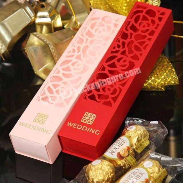 Custom size Red Pink Special Laser Guest Wedding Chocolate Boxes