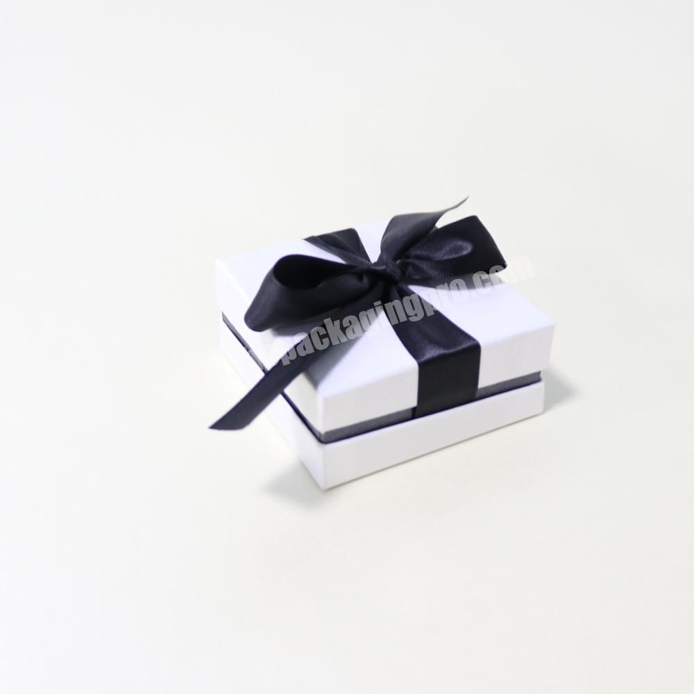 Custom size white and black jewelry gift box with lids cheap wholesale