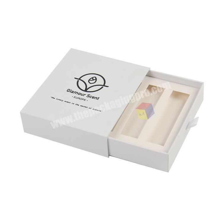custom slide open lipgloss packaging luxury gift box white