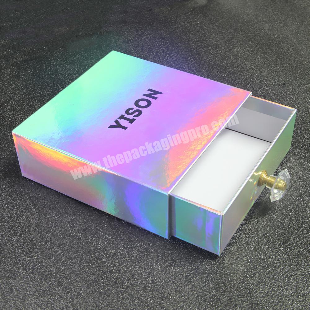Custom sliding cardboard hard paper matchbox jewelry rigid drawer box packaging boxes with drawer