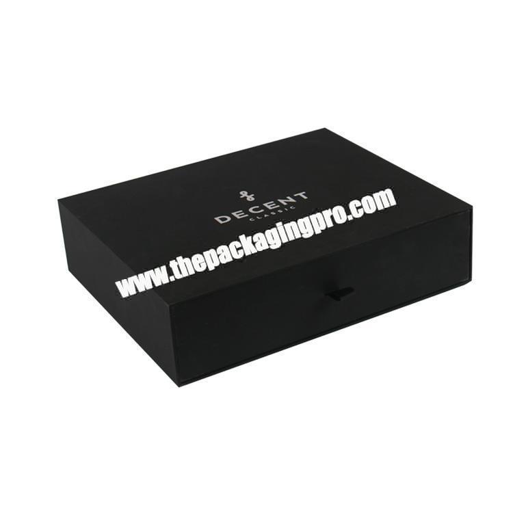 custom sliding drawer clothing black packaging box