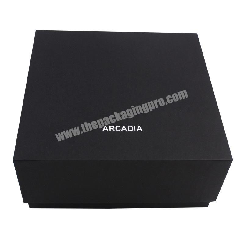 Custom Small Cosmetic Cardboard Hardboard Lid and Base Black Gift Paper Box