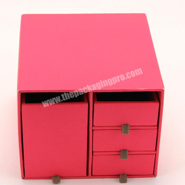 Custom Custom Small Household Storage Box Pink Storage Box Paper Stable Quality Drawer Paper Box