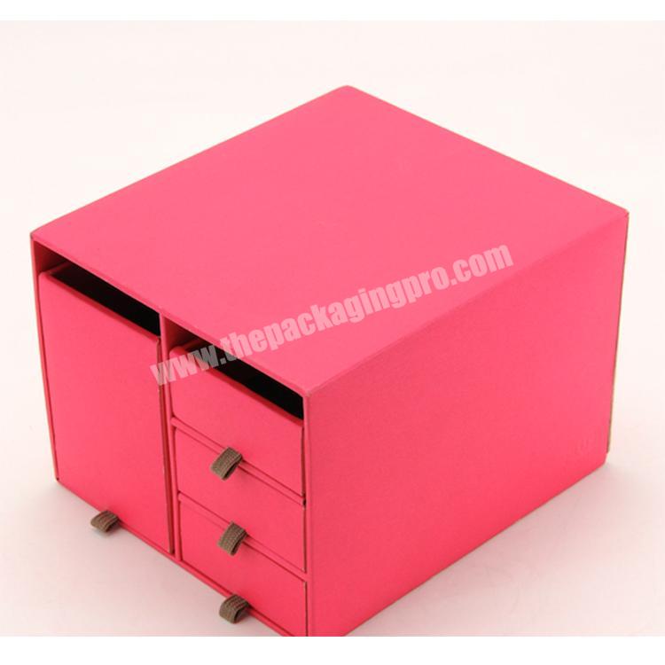 Manufacturer Custom Small Household Storage Box Pink Storage Box Paper Stable Quality Drawer Paper Box