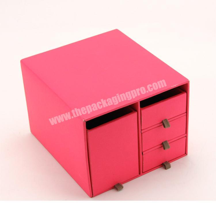 Wholesale Custom Small Household Storage Box Pink Storage Box Paper Stable Quality Drawer Paper Box
