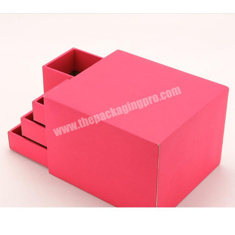 Factory Custom Small Household Storage Box Pink Storage Box Paper Stable Quality Drawer Paper Box