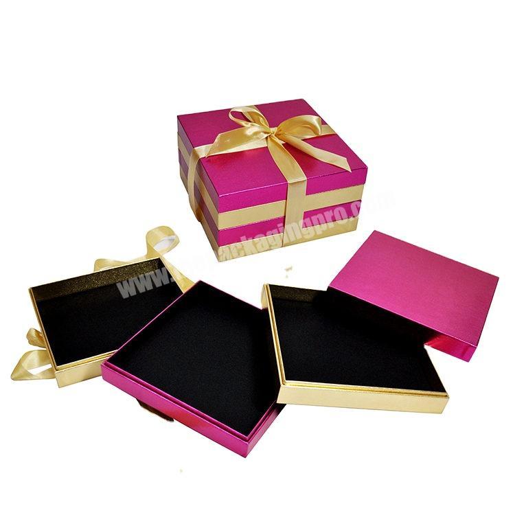 Custom Small simple  packaging paper box with ribbon