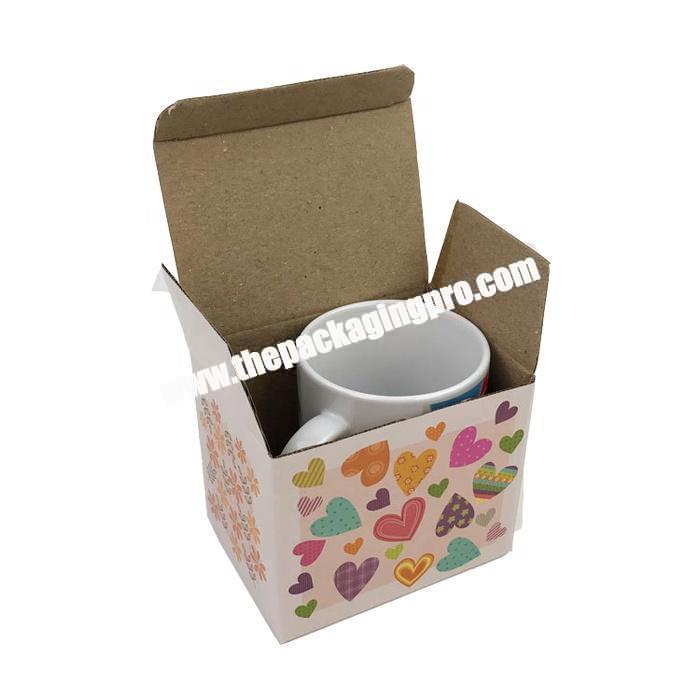 Custom small size corrugated paper packaging carton box for coffee mugs