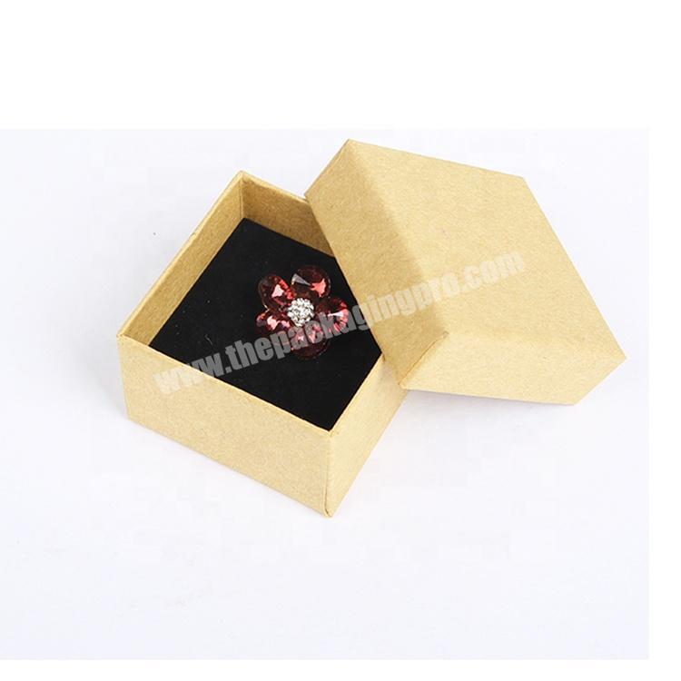 Custom Small Size Simple Design Brown Black Kraft Paper Cardboard Packaging Gift Brooch Boxes