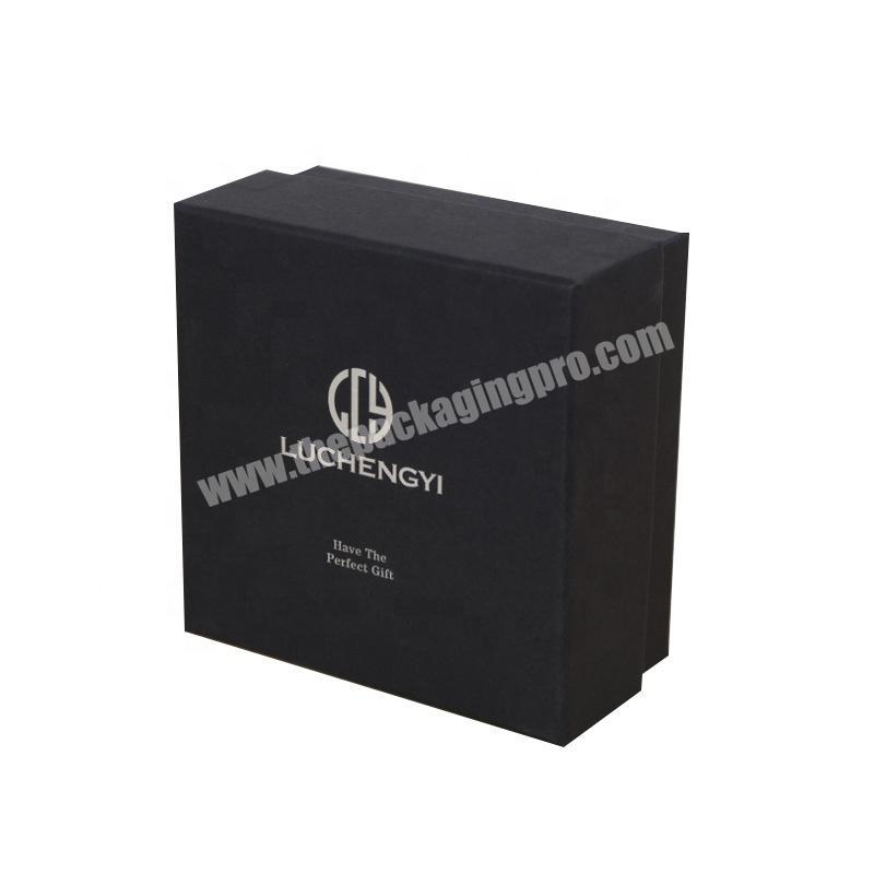 custom square black gift fashion elegant box packaging tie