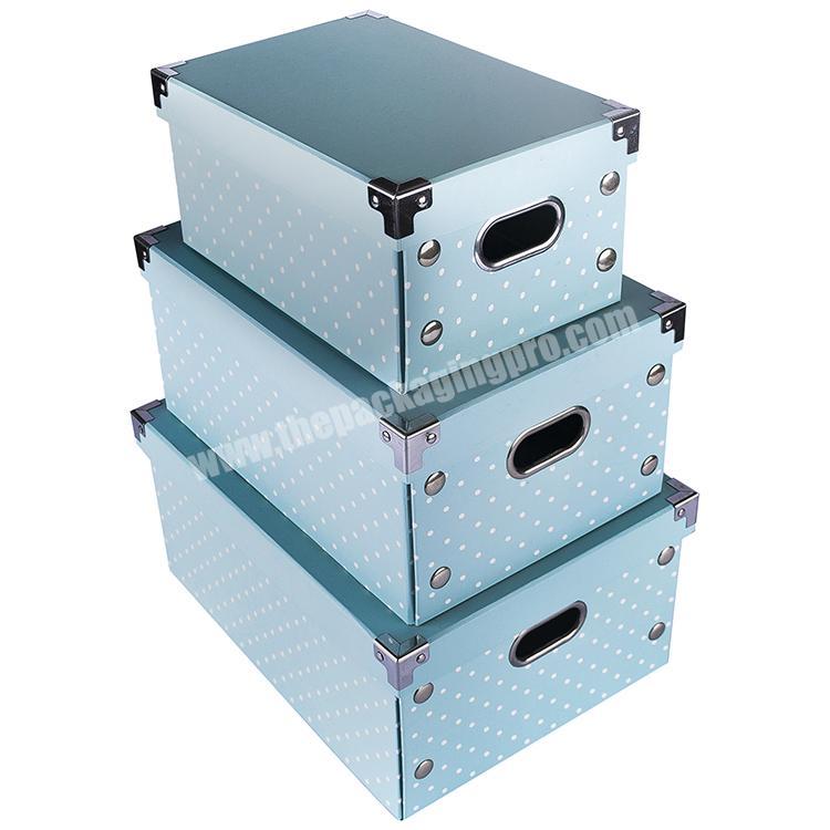 Custom Storage Box Shoes Decorative Storage Boxes Lids Dot Print Pretty Storage Boxes For Girls