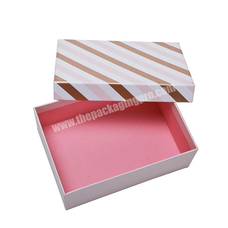 Custom Stripe Printing Cosmetic Perfume Cardboard Gift Boxes