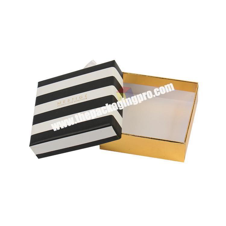 custom stripe rigid paper boxes for jewelry packing
