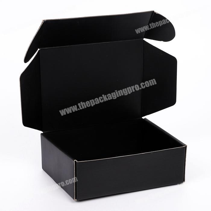 Custom strong hard corrugated cardboard black carton shipping box for beauty product