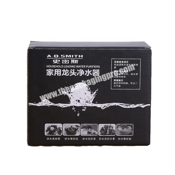 Custom style black corrugated paper packaging box for faucet