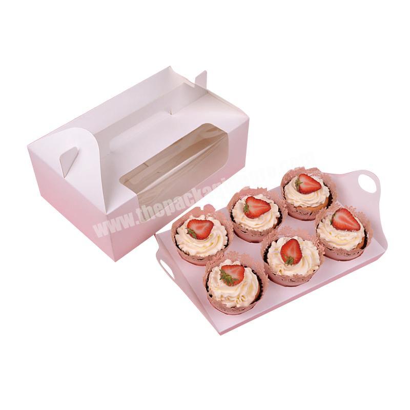 Custom take away paper boxes cake boxes for cupcake and bakery packing