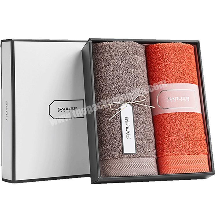 Custom Top Bottom Cardboard Paper Packaging Gift Box For Towels