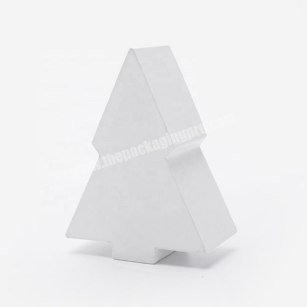 Custom Tree Shape Wholesale White Lid and Base Rigid Cardboard Gift Paper Packaging Box