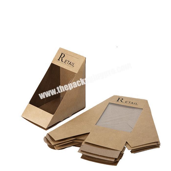 Custom triangle paper kraft take out packaging box for sandwich