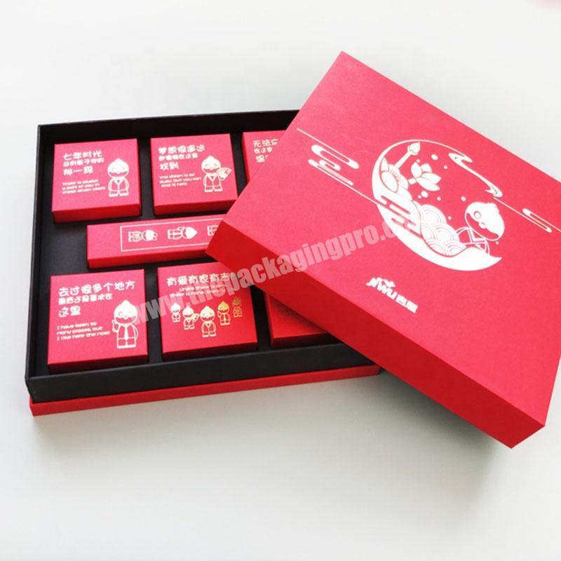 Custom Two Piece Gift Box Unique Skincare Cosmetic Packaging With Paper Divider Plastic Tray