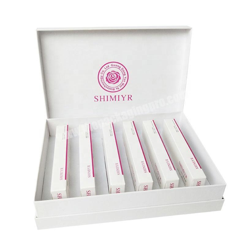 Custom Two Pieces Lid And Base Cardboard Lipstick Set Packaging Essential Oil Paper Cosmetics Box With Foam Insert