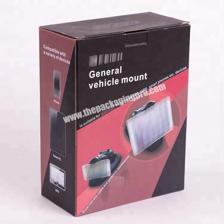 Custom two side printing paper packaging box for car holderUSB cable packaging