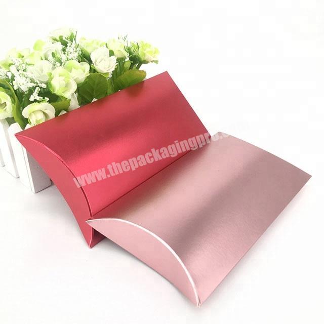 custom UV coating paper rose gold pink wig hair extension cosmetic pillow candy gift packaging box