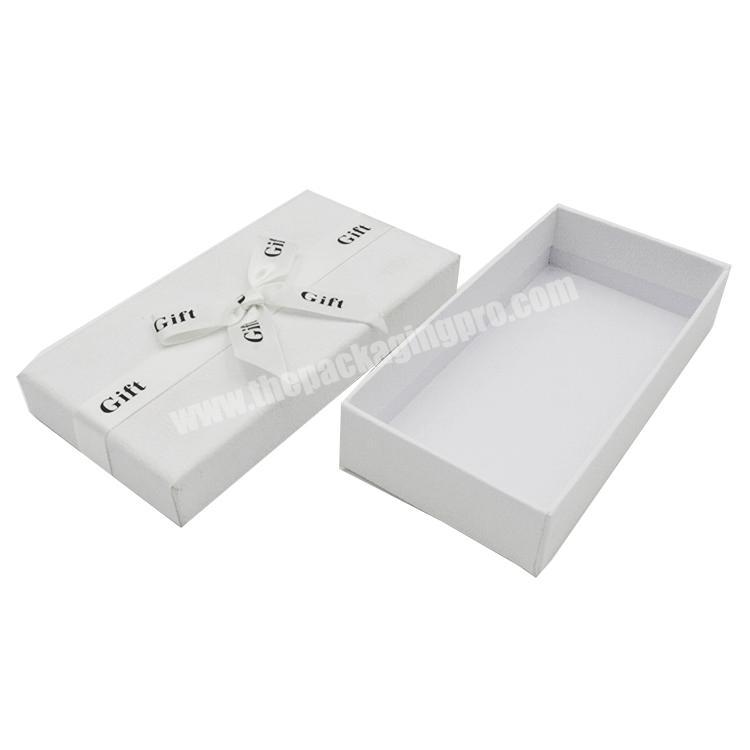 Custom UV Logo Recyclable 2 Pieces Cardboard Packaging Lid And Base White Phone Paper Gift Box