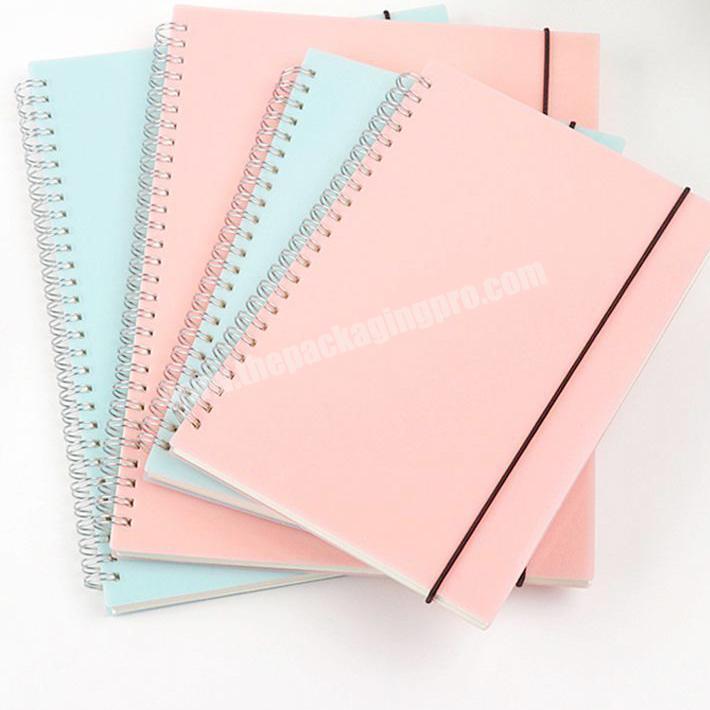 Custom various color plastic cover spiral notebook