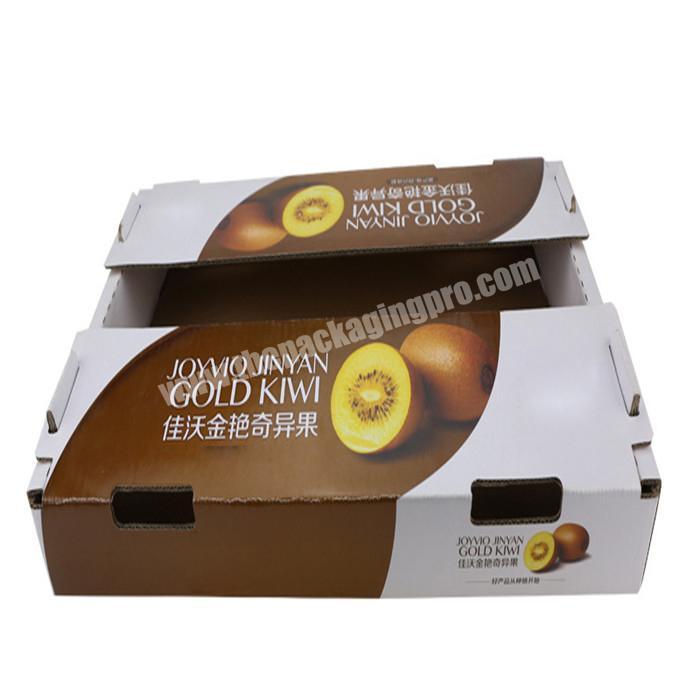 Custom various simple eco-friendly corrugated fruit packaging carton with handle