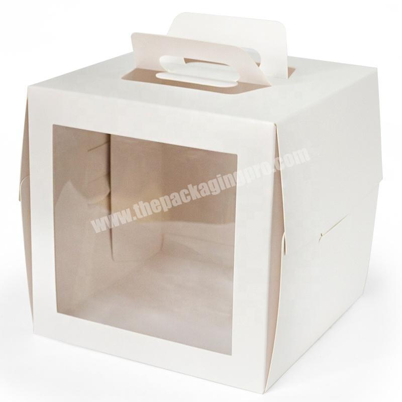 Custom white birthday cake house shaped gable box with clear window