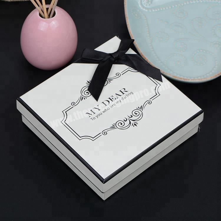 Custom white bow gift box