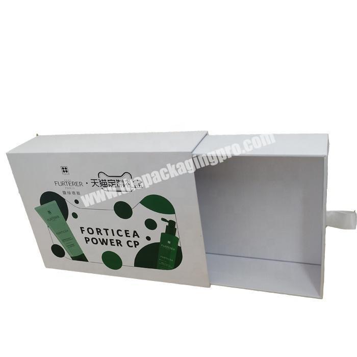 Custom white color drawer paper gift box for cosmetic