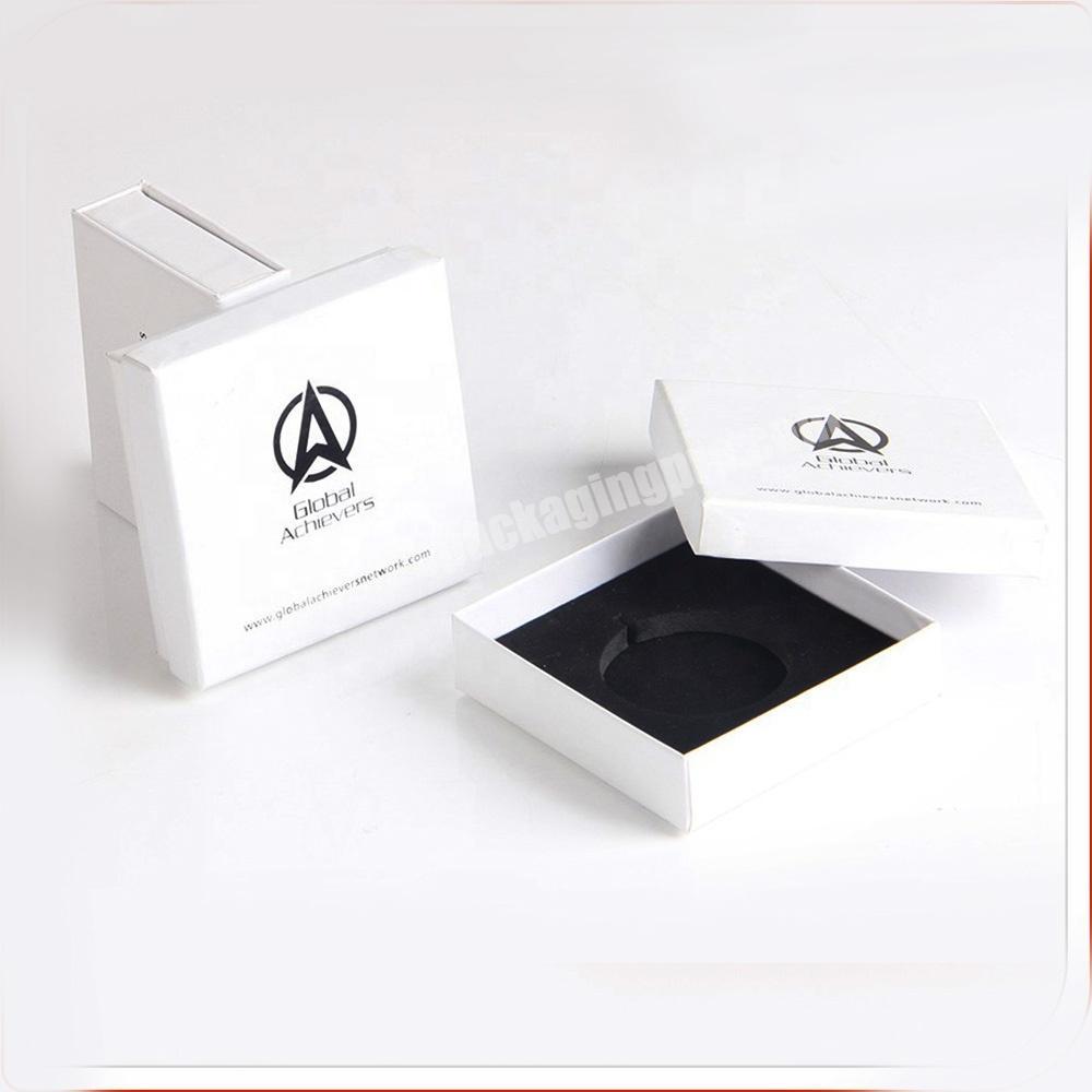 custom white eva insert paper lapel pin gift box