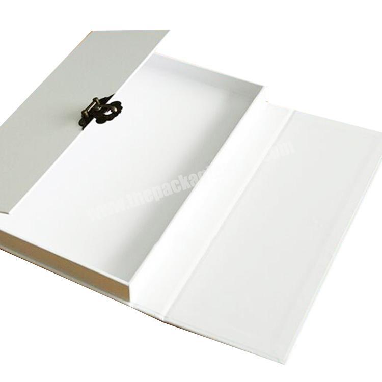 Custom white luxury gift packing box unique design paper packaging with lock