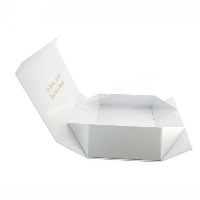 Custom white magnetic folding foldable box with magnet lid