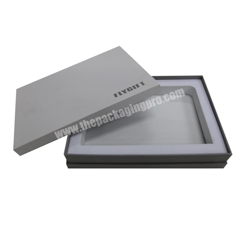 Custom white packaging boxes with PVC inner tray for electronic packaging