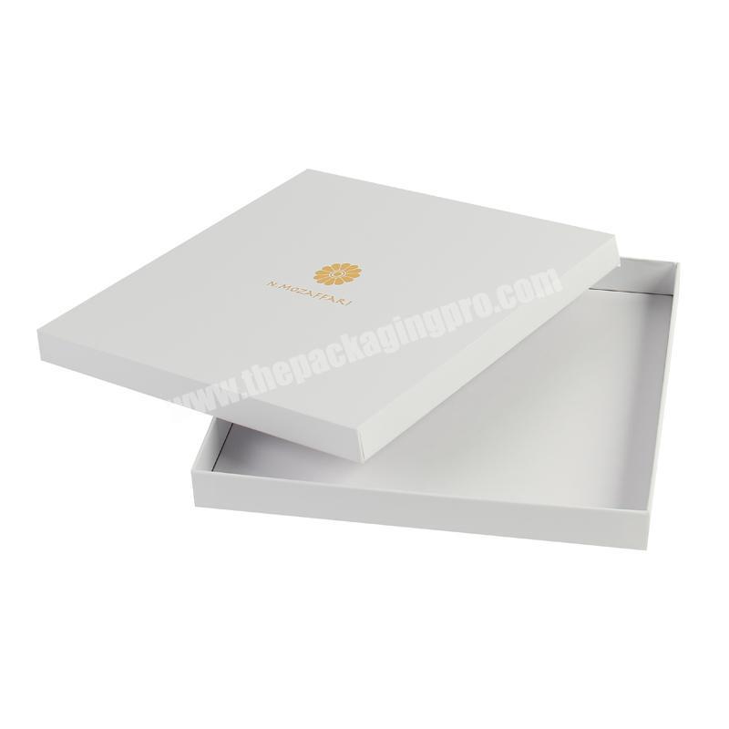Custom White Scarf Box Rigid Paper Packaging Cardboard Gift Silk Luxury