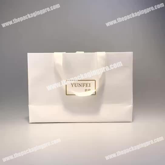 custom white shopping bag with logos printed for gift wrap