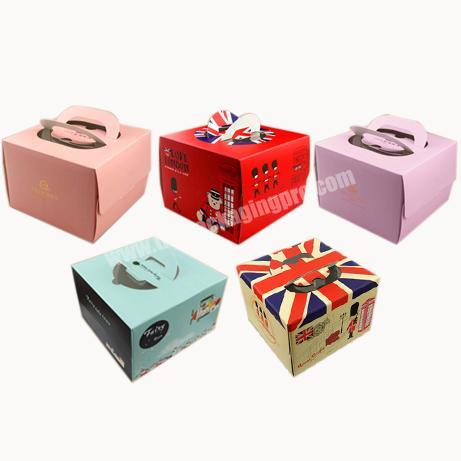 Custom wholesale 8 inches transparent window cake paper box cupcake packaging box