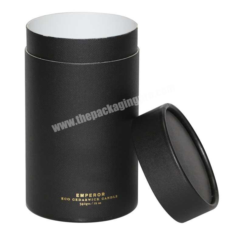 Custom Wholesale Cardboard Cylinder Gift Packaging black Paper Tube Lid Luxury Round gift Box With Custom Logo