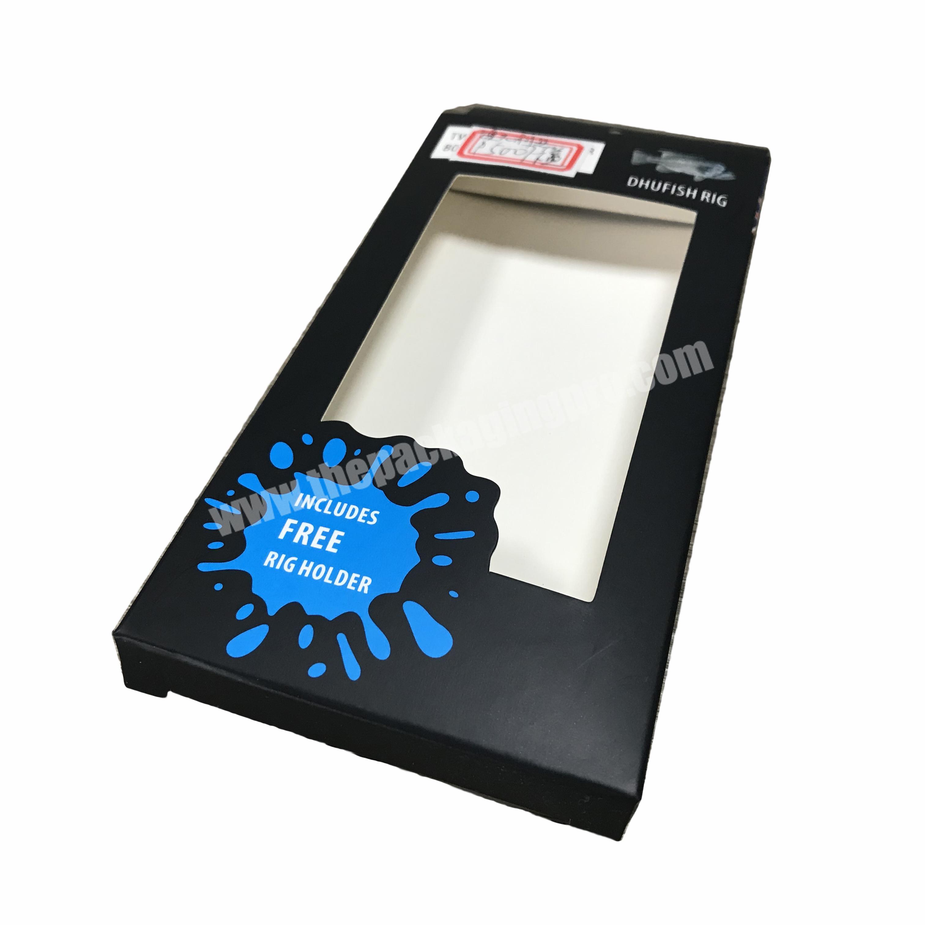 Custom wholesale logo print white cardboard paper box with transparent plastic window