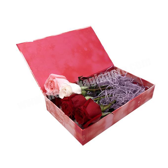 custom wholesale luxury  high quality pink  white gift box  magnetic box  flowers packaging