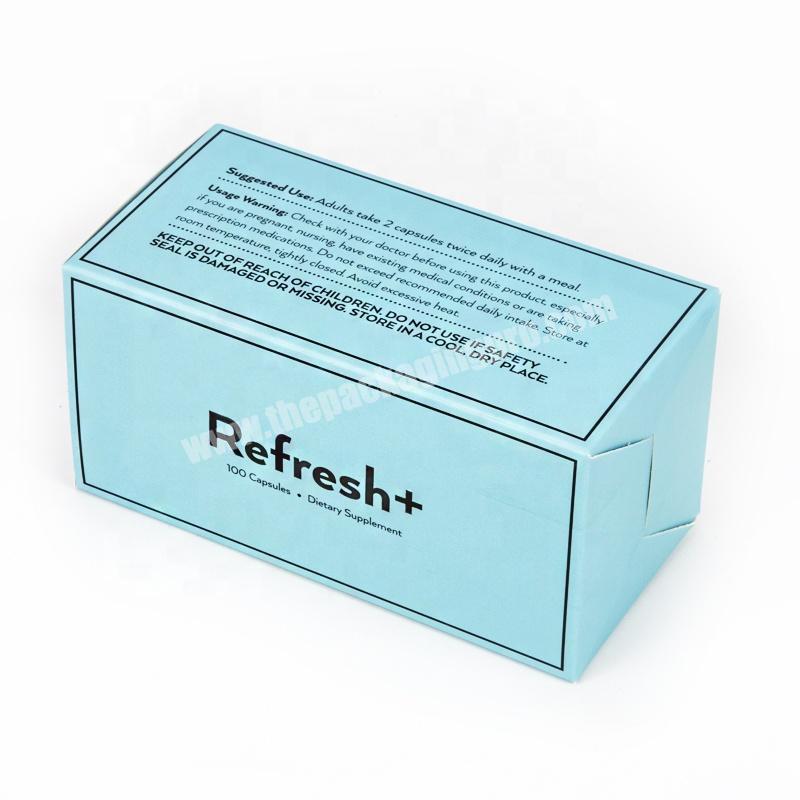 Custom women refresh capsules dietary supplement embossing box packaging