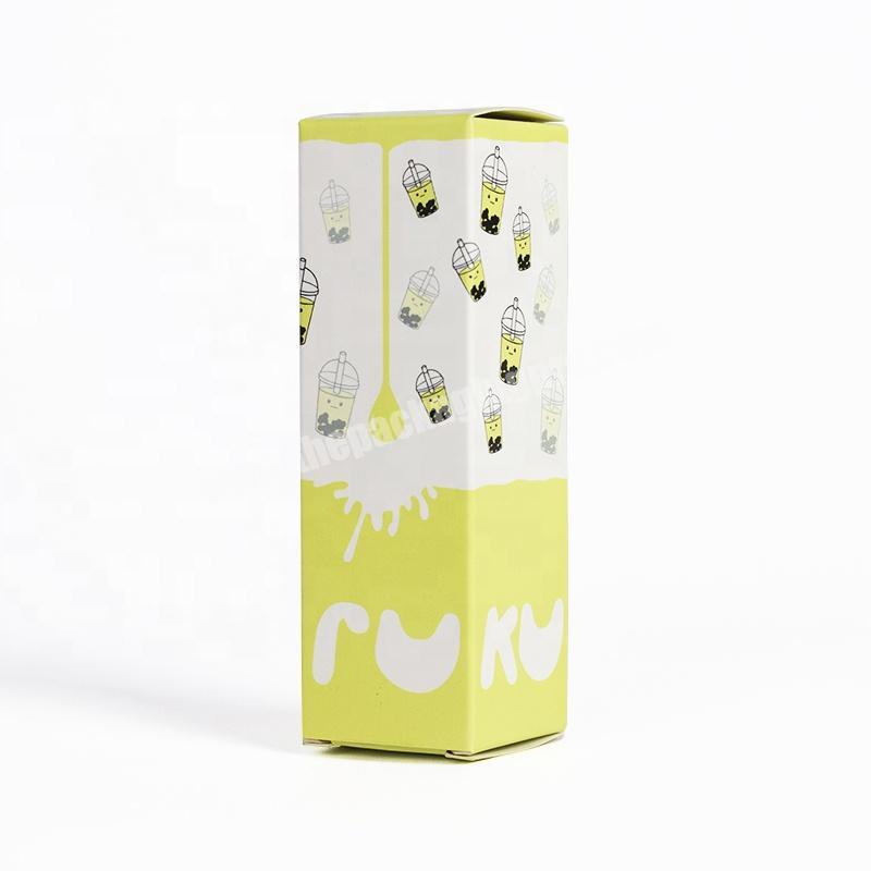 Custom yellow Japanese cartoon yogurt milk tea paper packaging box