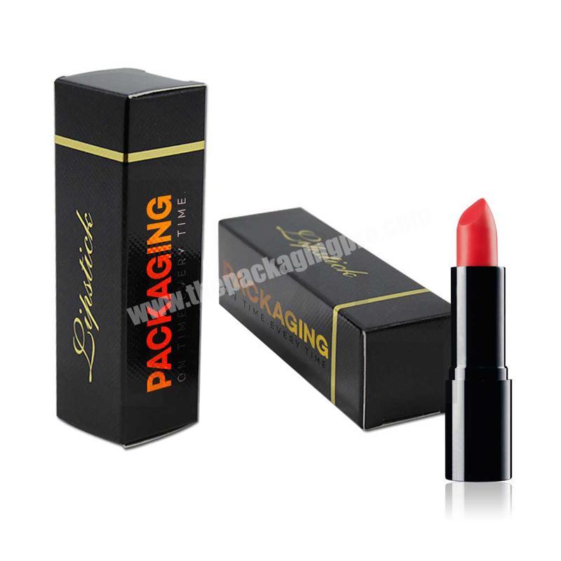 Custome black folding paper box cosmetic lip stick lipstick packaging box