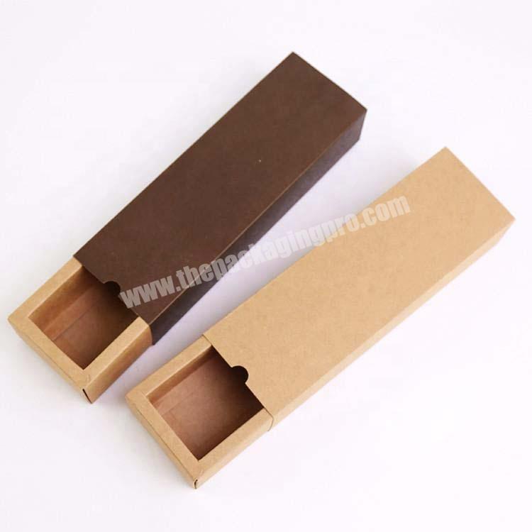 Customise Personalized Small  Brown Kraft Paper Sliding Drawer Box For Cookies