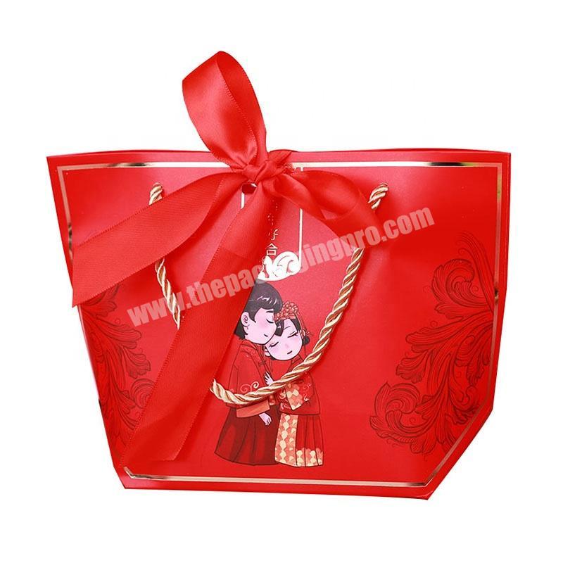 Customised Elegant Decorative Party Favor Luxury Wedding  Boutique Paper Gift Bags With Different Handle Types